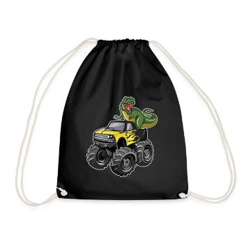Monster Truck Dinosaur - Drawstring Bag - black - Front