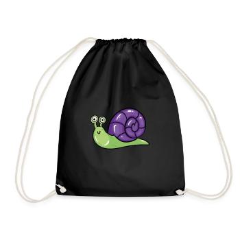 Snail - Drawstring Bag - black - Front