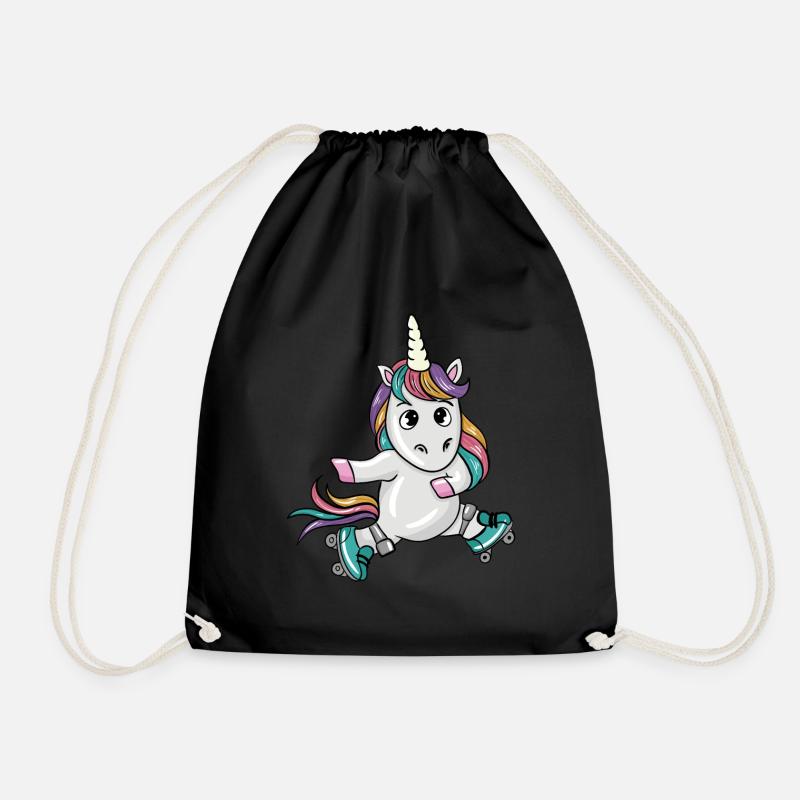 Unicorn Skater - Drawstring Bag - black
