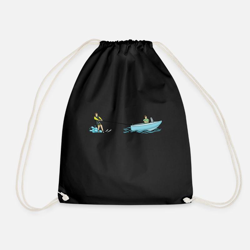 Water Ski - Drawstring Bag - black