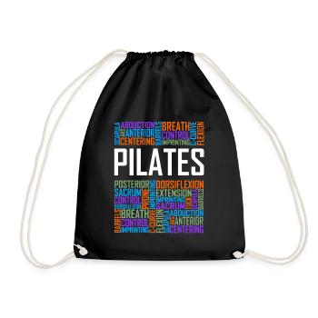 Pilates Words - Drawstring Bag - black - Front
