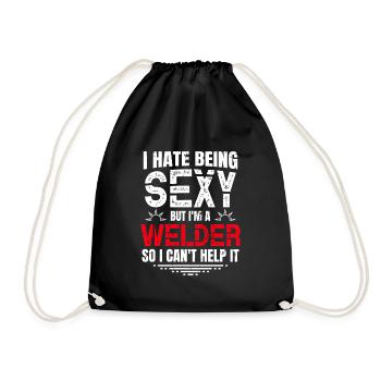 Sexy Welder Quote - Drawstring Bag - black - Front