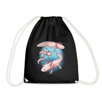 Axolotl Geschenk Unterwasser Lebewesen Axolotl - Turnbeutel - Schwarz - Vorne