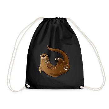 Otter - Drawstring Bag - black - Front