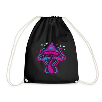 Psychedelic Mushrooms - Drawstring Bag - black - Front