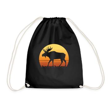 Silhouette de soleil rétro Moose - Sac de sport léger - noir - Devant
