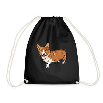 Corgi - Drawstring Bag - black - Front
