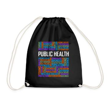 Public Health Words - Drawstring Bag - black - Front