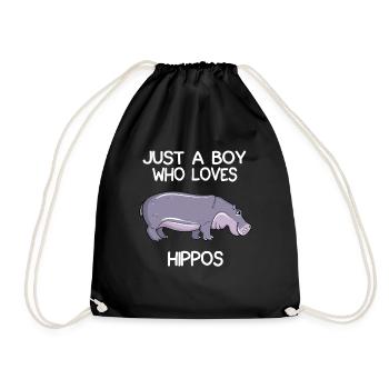 Juste un garçon qui aime les hippopotames - Sac de sport léger - noir - Devant