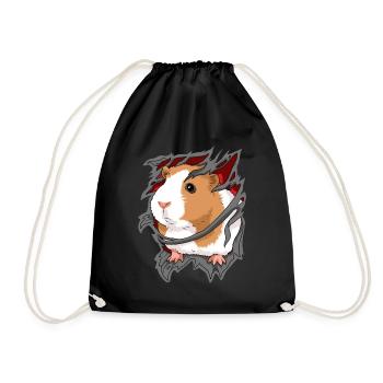 Guinea Pig Gift Men Guinea Pig - Drawstring Bag - black - Front