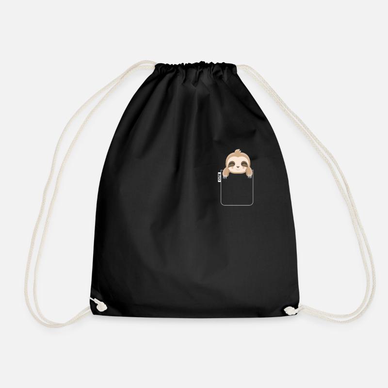 Tasche Faultier Label - Turnbeutel - Schwarz