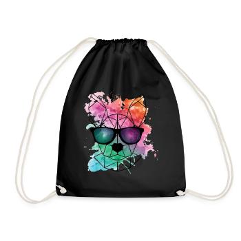 French Bulldog Origami Style - Drawstring Bag - black - Front