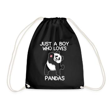 Nur ein Junge, der Pandas liebt - Turnbeutel - Schwarz - Vorne