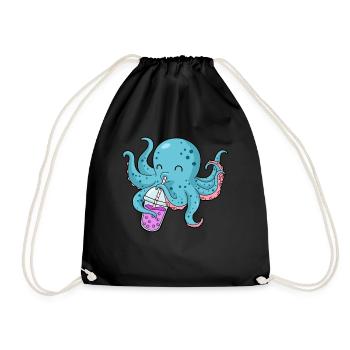 Pieuvre Bubble Tea Cadeau Boba Tea Bubble Tea - Sac de sport léger - noir - Devant