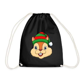 Écureuil cadeau de Noël écureuil - Sac de sport léger - noir - Devant