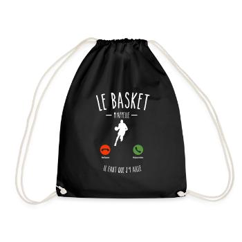 LE BASKET M'APPELLE IL FAUT QUE J'Y AILLE - Sac de sport léger - noir - Devant