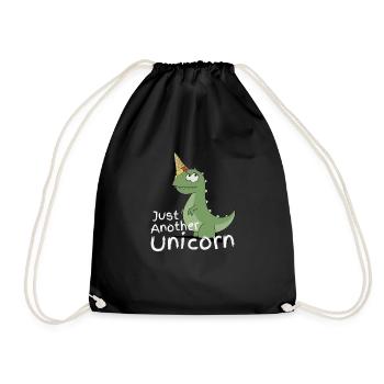Just Another Unicorn Dinosaurier Einhorn mit Eis - Turnbeutel - Schwarz - Vorne