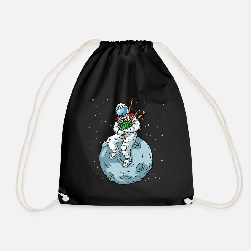 Dudelsack Shirt Astronaut Sackpfeife Dudelsack - Turnbeutel - Schwarz