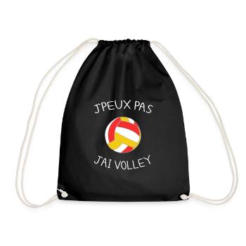 J'peux pas j'ai volley, volley, volleyball rouge - Sac de sport léger - noir - Devant