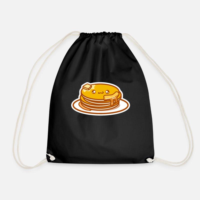 Pfannkuchen Kawaii - Turnbeutel - Schwarz