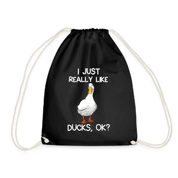 I Just Really Like Ducks - Drawstring Bag - black - Front