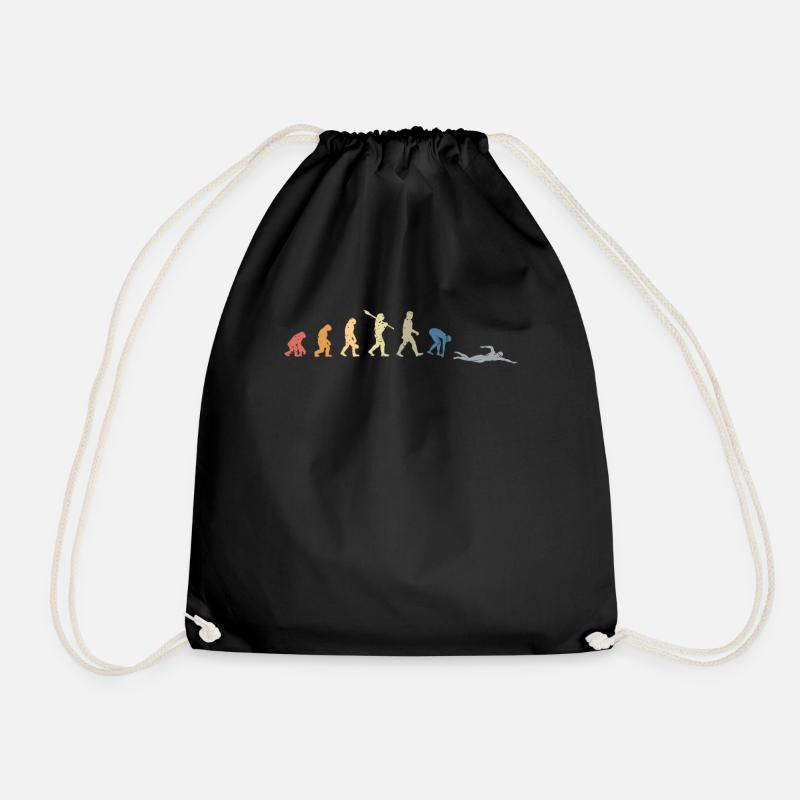 Schwimmer Geschenk Schwimmen Evolution - Turnbeutel - Schwarz