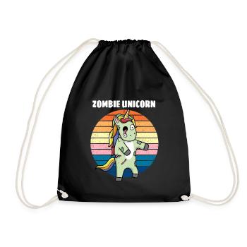 Cadeau d'horreur zombie licorne - Sac de sport léger - noir - Devant