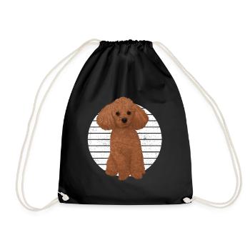 Chien patte amoureux des animaux caniche - Sac de sport léger - noir - Devant