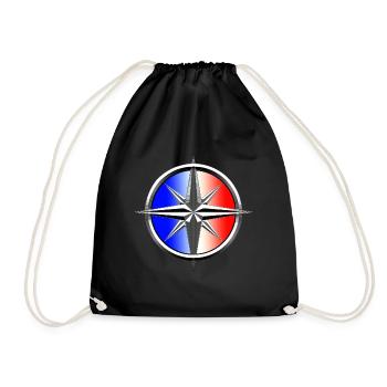 pink winds blue white red - Drawstring Bag - black - Front