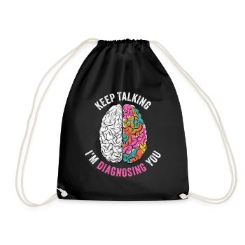 Psychologie Psychologe Therapeut Geschenk Psyche - Turnbeutel - Schwarz - Vorne