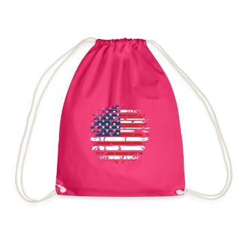 America funny gift idea - Drawstring Bag - fuchsia - Front
