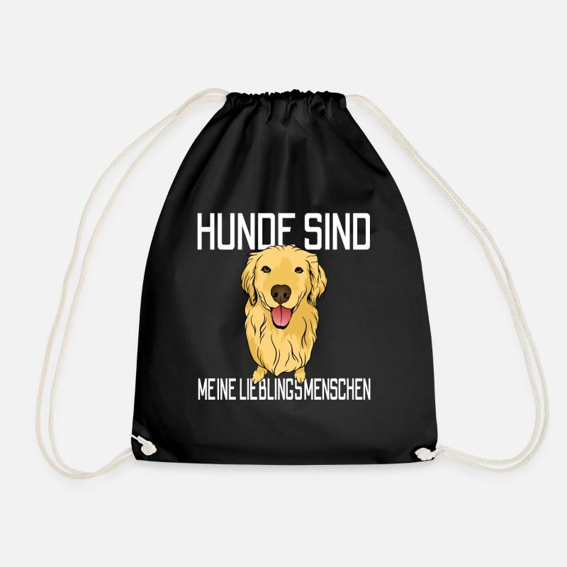 Hunde Lieblingsmenschen Geschenkidee - Turnbeutel - Schwarz