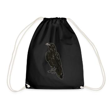 Crow - Drawstring Bag - black - Front