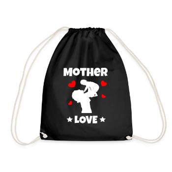 Mère amour fête des mères bébé nourrisson - Sac de sport léger - noir - Devant