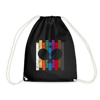 Ping Pong Colors - Drawstring Bag - black - Front