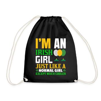 Fille irlandaise Idée cadeau Drôle - Sac de sport léger - noir - Devant