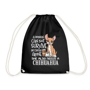 Déguisement de cadeaux pour chien café et chihuahua - Sac de sport léger - noir - Devant