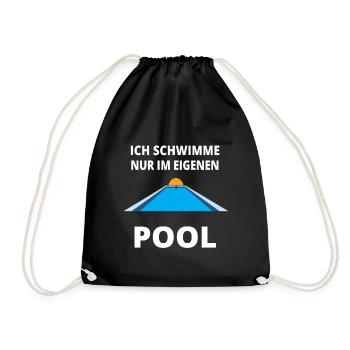 pool garten schwimmen T-Shirt sommer - Turnbeutel - Schwarz - Vorne