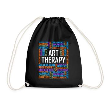 Kunsttherapie - Worte - Turnbeutel - Schwarz - Vorne