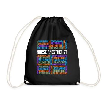 Nurse Anesthetist - Words - Drawstring Bag - black - Front