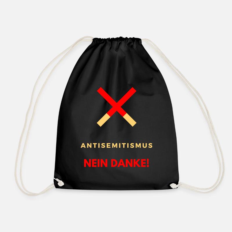 Antisemitism, Antisemitismus Nein Danke, Rassismus - Turnbeutel - Schwarz