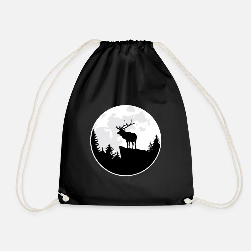 Elch Geschenk Hirsch Wild Natur Wald Hirsch - Turnbeutel - Schwarz
