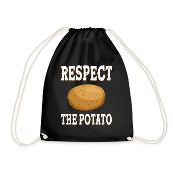 Respect The Potato Lover Potatoes Vegan Vegetarian - Turnbeutel - Schwarz - Vorne