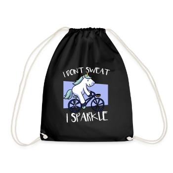 I Don’t Sweat I Sparkle Unicorn Bike Magical - Sac de sport léger - noir - Devant