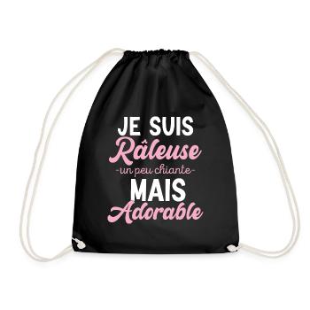 Râleuse Mais Adorable Cadeau Humour Personnalisé - Sac de sport léger - noir - Devant