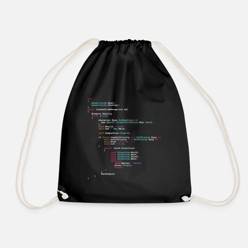 Programmierer Humor Code - für Software-Entwickler - Turnbeutel - Schwarz