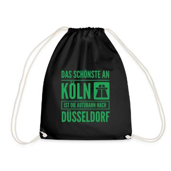 Contre l’autoroute de Cologne pour Düsseldorf - Sac de sport léger - noir - Devant