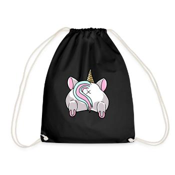 Einhorn Hintern Magische Einhorn Liebhaber - Turnbeutel - Schwarz - Vorne