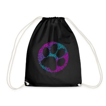 Paw print With many paw prints - Drawstring Bag - black - Front