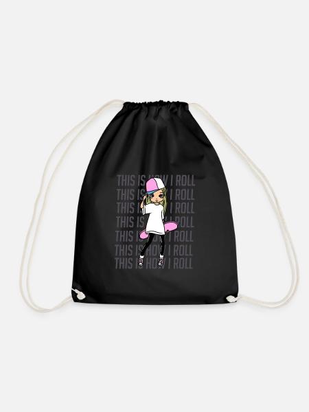 How I Roll Skater Skating Deck Skateboarding - Drawstring Bag - black